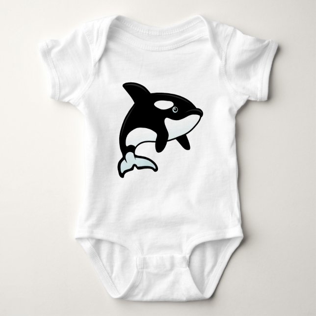 Cute Orca / Killer Whale Baby Bodysuit (Front)
