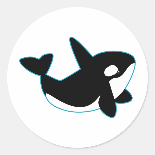 Cute Orca (Killer Whale) Classic Round Sticker (Front)