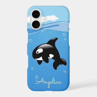 Cute Orca Whale in Ocean with Custom Name