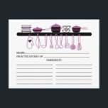 Cute Orchid Kitchen Gadgets Bridal  Recipe Cards<br><div class="desc">Cute Bridal Shower Kitchen Recipe Cards featuring turquoise orchid & black sketches of plates, pots, bowls & kitchen utensils. The front of our recipe card offers room for a recipe title, from the kitchen of and ingredients space. Flip our recipe card over to view directions, prep time & total time....</div>