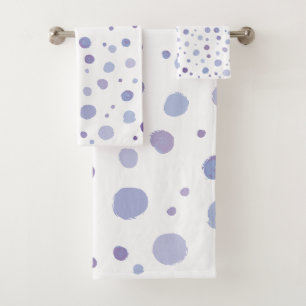 Cute Organic Brushstroke Dot Artwork Bath Towel Set