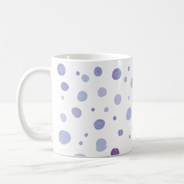 Cute Organic Brushstroke Dot Artwork Coffee Mug (Left)