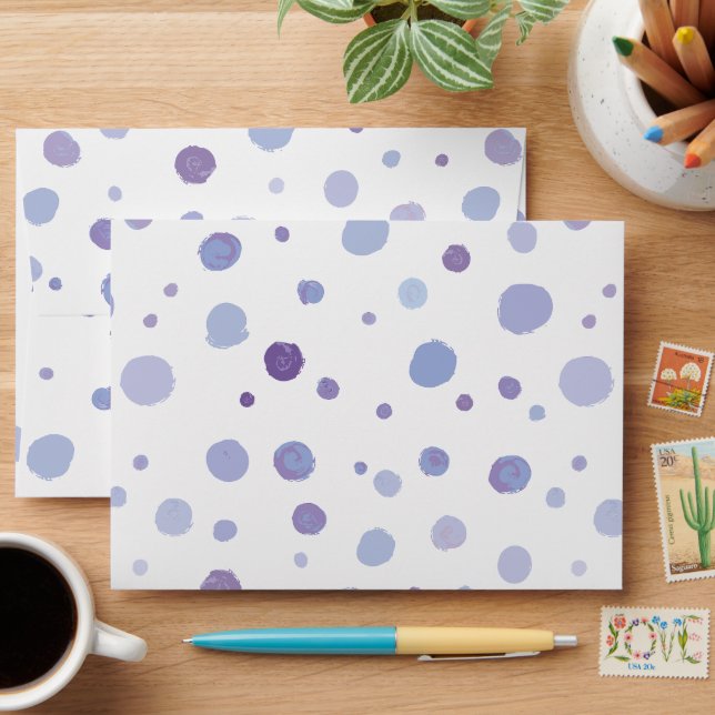 Cute Organic Brushstroke Dot Artwork Envelope (Desk)