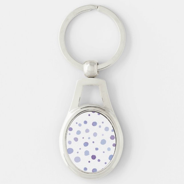 Cute Organic Brushstroke Dot Artwork Key Ring (Front)
