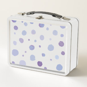 Cute Organic Brushstroke Dot Artwork Metal Lunch Box