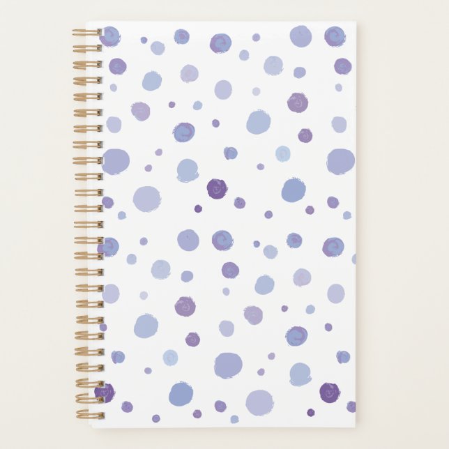 Cute Organic Brushstroke Dot Artwork Planner (Front)