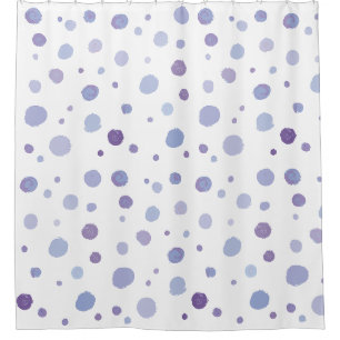 Cute Organic Brushstroke Dot Artwork Shower Curtain