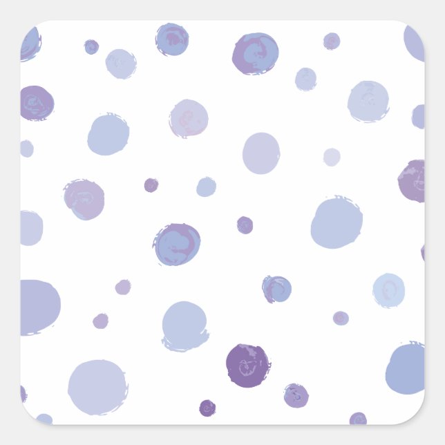 Cute Organic Brushstroke Dot Artwork Square Sticker (Front)