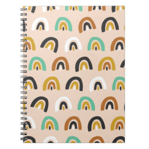 Cute Organic Rainbow Stripes Seamless Pattern Notebook