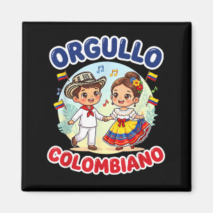 Cute Orgullo Colombiano Kids Folklore Dance Magnet