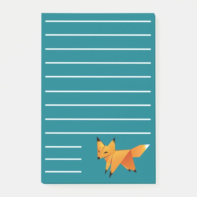 Cute Origami Fox Post-it Notes (Front)