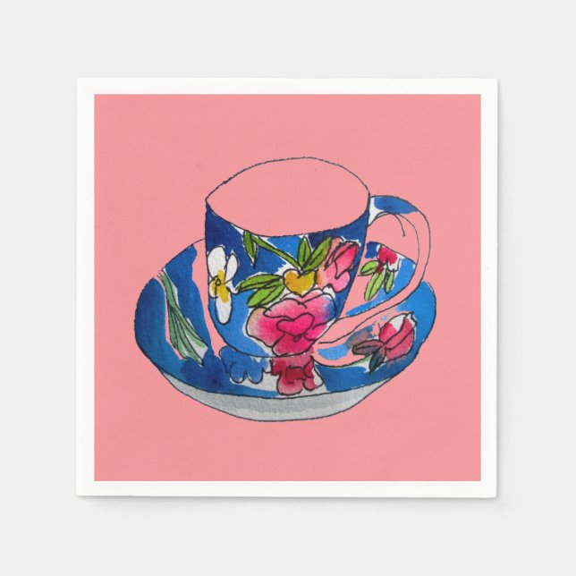 Cute original tea cup party napkin (Front)