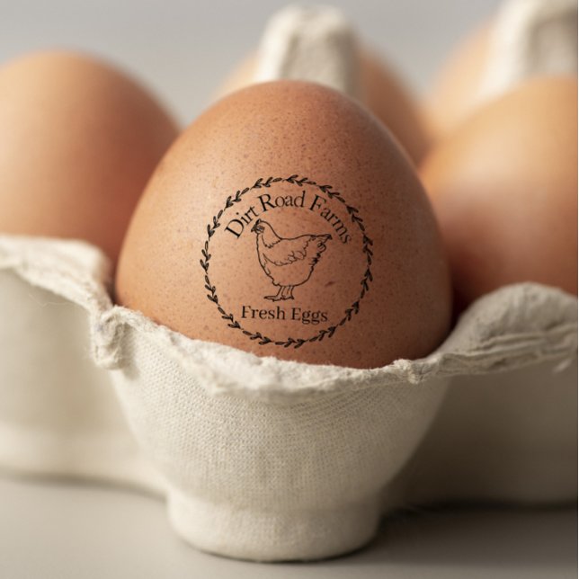 Cute Orpington Chicken Farm Fresh Floral Egg Rubber Stamp (Creator Uploaded)
