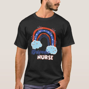Cute Orthopaedic Nurse Rainbow 4th Of July T-Shirt