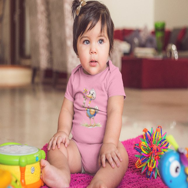 Cute Ostrich Baby Bodysuit (Cute Ostrich Baby Bodysuit)