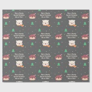 Cute Otter and Polar Bear Christmas Pattern Wrapping Paper