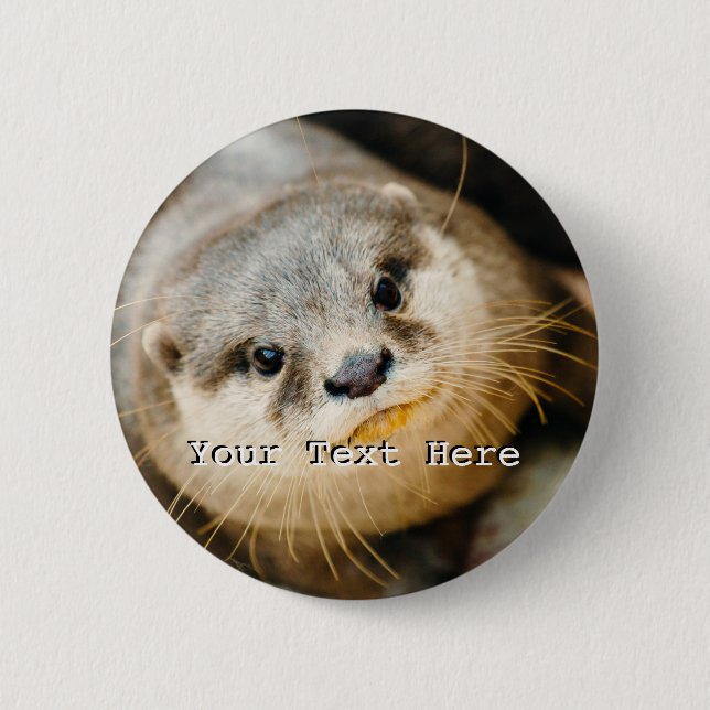 Cute Otter, Animal Portrait, Nature Photography 6 Cm Round Badge (Front)