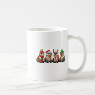 Cute Otter Christmas Pajama Funny Xmas Lights Anim Coffee Mug