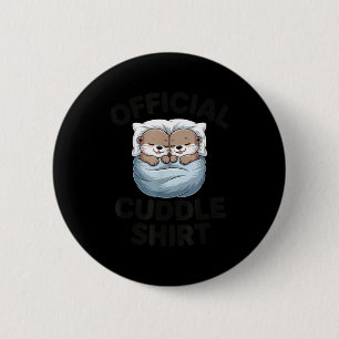 Cute Otter Couple Cozy Cuddle  6 Cm Round Badge