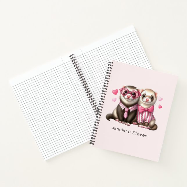 Cute Otter Couple in Love Notebook (Inside)