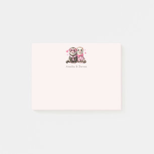Cute Otter Couple in Love Valentine's Day Post-it Notes