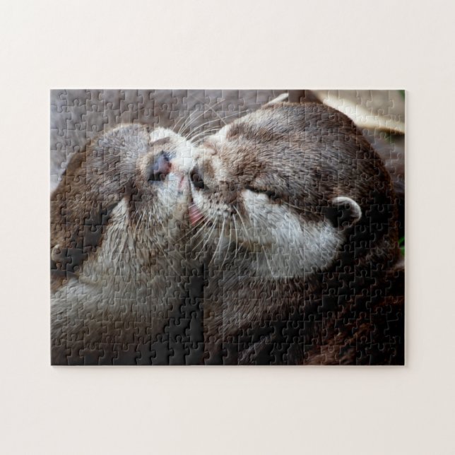 Cute Otter Couple, Jigsaw Puzzle (Horizontal)
