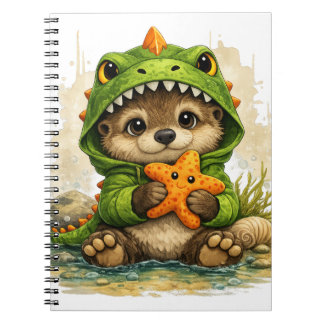 Cute Otter Dino Costume Kawaii Notebook