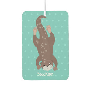 Cute otter diving cartoon illustration car air freshener