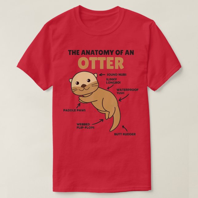 Cute Otter Explanation Anatomy Of An Otter  - 3  T-Shirt (Design Front)
