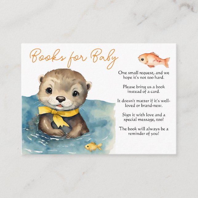 Cute Otter Gender Neutral Books for Baby  Enclosure Card (Front)