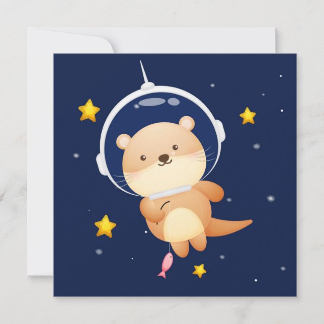 Cute Otter Holiday Card (Front)