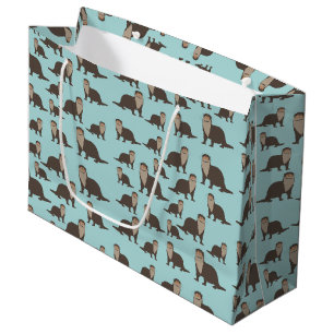 Cute Otter Illustration Pattern Large Gift Bag