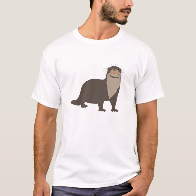 Cute Otter Illustration  T-Shirt (Front)