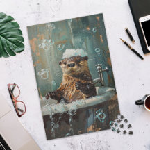 Cute Otter in Bubble Bath Jigsaw Puzzle