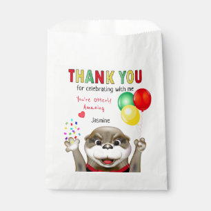 Cute Otter in Tuxedo Kids Birthday Thank You Favour Bags