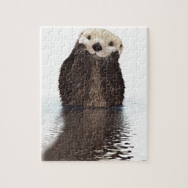 Cute Otter in Water Jigsaw Puzzle (Vertical)