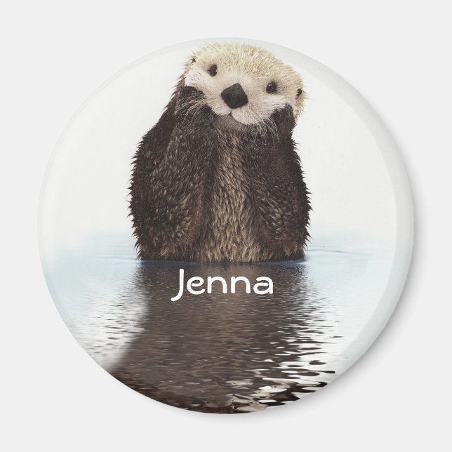 Cute Otter in Water Magnet (Front)