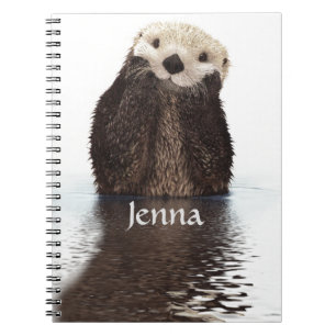 Cute Otter in Water Spiral Notebook