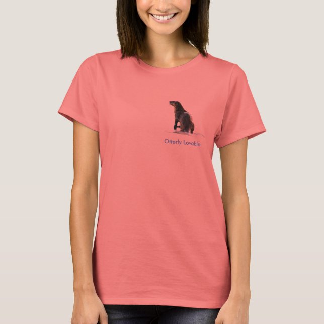 Cute OTTER Love Ladies Ringer T-Shirt (Front)