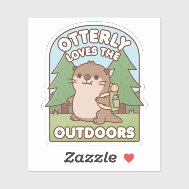 Cute Otter Otterly Love The Outdoors Hiking Pun (Sheet)