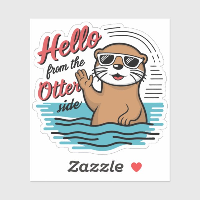 Cute Otter Puns Hello From The Otter Side (Sheet)