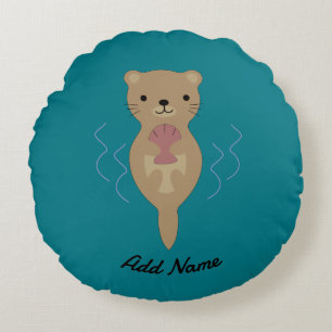 Cute Otter Round Cushion