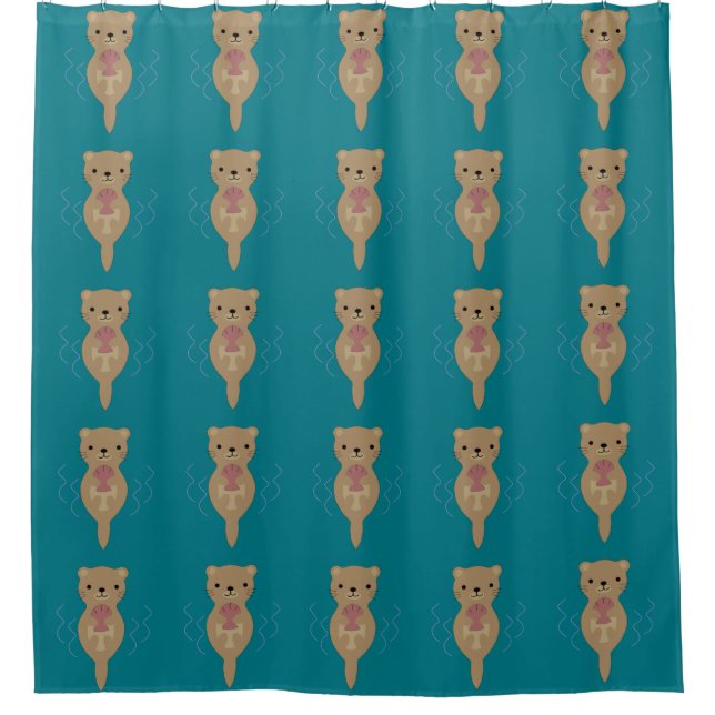 Cute Otter Shower Curtain (Front)