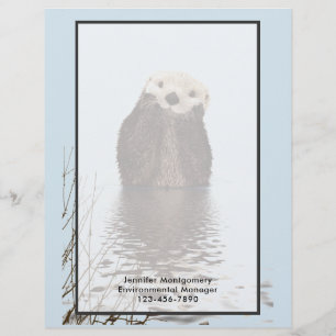 Cute Otter Standing in a Pond Holding his Face