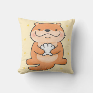 Cute Otter Throw Pillow