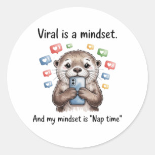 Cute Otter Viral Mindset Nap Time Sticker