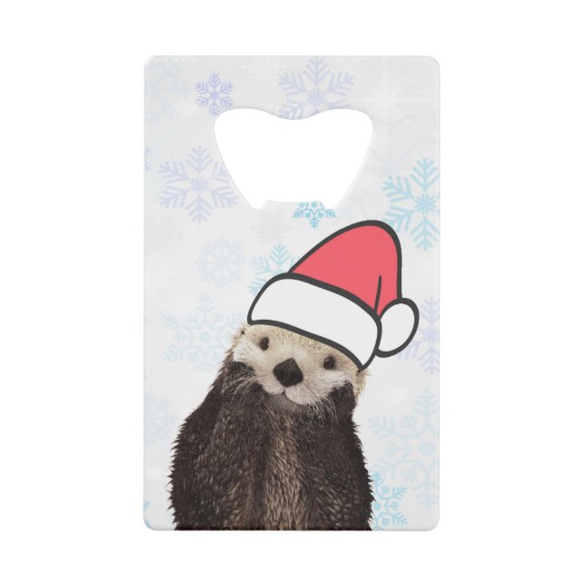 Cute Otter Wearing a Santa Hat Christmas (Front)
