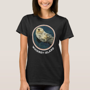 Cute Otter Whidbey Island Wa Coast Resident Fisher T-Shirt