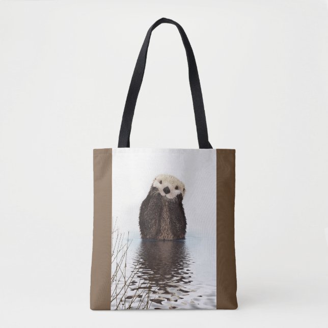 Cute Otter Wildlife Image Tote Bag (Front)