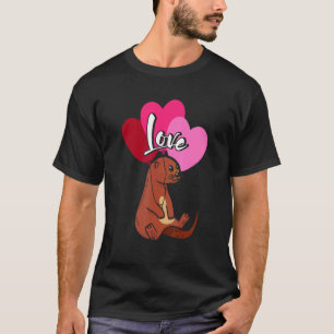 Cute Otter With Balloons Love Valentine's Day Otte T-Shirt